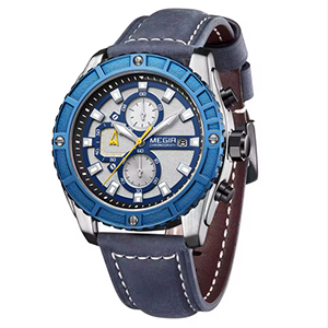 New Men's Watch Stylish Blue Chronograph